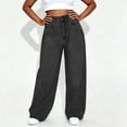 thumbnail image 1 of BEFOKA Women's Plus Size High Waisted Wide Leg Jeans Loose Straight Barrel Trouser Vintage Washed Denim Pants Button Casual Fashion, 1 of 5