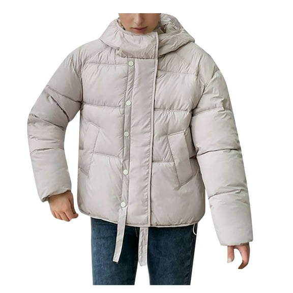 BEFOKA Women's Quilted Puffer Jacket Thickened Winter Coat Trendy Jacket 2025 Going Out Tops Fleece Coat Warm Puffy Jacket Winter Warm Coat Outerwear