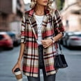 thumbnail image 1 of BEFOKA Women's Shirts Long Sleeve Wool Coat Plaid Print Blouses Tops Flannel Shirts 2025 Winter Outfits Long Sleeve Long Jacket Coats Business Casual Blouse Top, 1 of 7