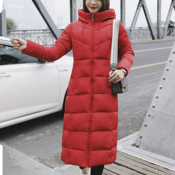 BEFOKA Women's Winter Puffer Long Jacket with Hood Cold Long Sleeve Trendy Jacket Thickened Casual Winter Coat Quilted Jackets for women Winter 2025 Outwear