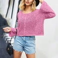 thumbnail image 1 of BEFOKA Womens 2025 Cutout Sweaters Crew Neck Long Sleeve Sweaters Loose Fits Lightweight Pullover Tops Basic Top Trendy Outerwear, 1 of 4
