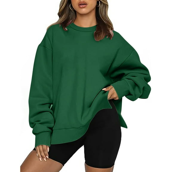 BEFOKA Womens Fall Long Sleeve Shirts Crewneck Casual Sweatshirt Fashion Pullover Work Tops Basic Tees Shirts Trendy Winter Outfits Clothes 2025 Loose Fits Outerwear