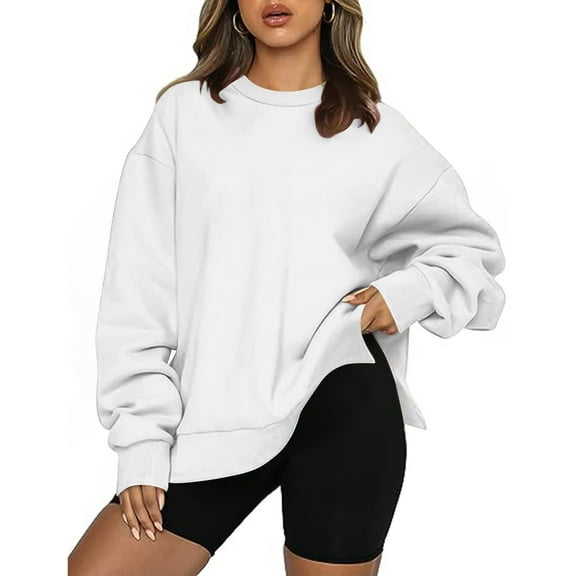 BEFOKA Womens Fall Long Sleeve Shirts Crewneck Casual Sweatshirt Fashion Pullover Work Tops Basic Tees Shirts Trendy Winter Outfits Clothes 2025 Loose Fits Outerwear
