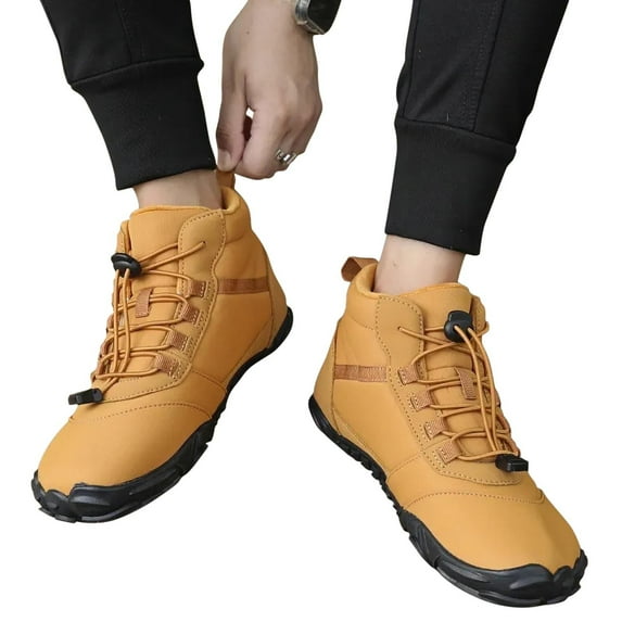 BEFOKA Womens Men Hike Boots Snow Boots ,Winter Warm Sliper On Barefoot Footwear Women Wide Waterproof Hike barefoot Shoes Women Hiking Walking Outdoor