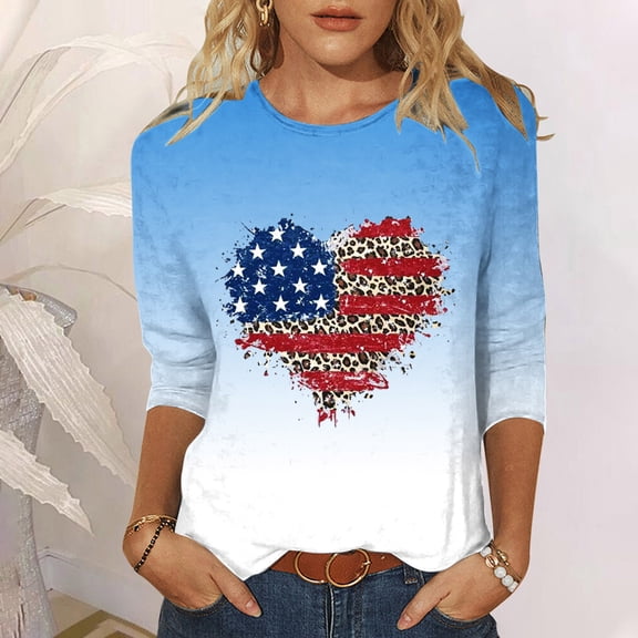 BEFOKA Womens Tops Floral Print Tshirts for Women Soft Tops 2025 Womens Basic Tops Fall Going Out Top 3/4 Long Sleeves Sweatshirt Trendy Clothes Fitted Tops S_XXL