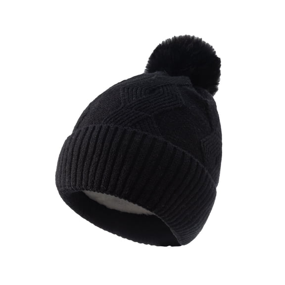 BEFOKA Womens Winter Knitted Beanie Hat with Fuzzy Pom Warm Knit Skull Cap Beanie for Women