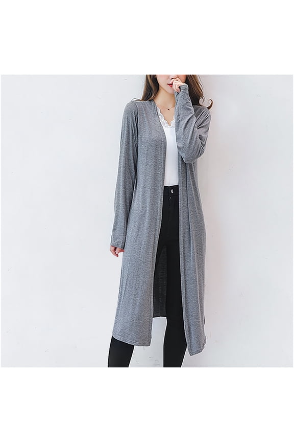 Womes Lightweight Maxi Longer Length Open-Front Long-Sleeve Sweater Stretch Flowy Kimonoes Cardigans Summer Beach Cover Up Tops Going Out top Fall Loose Fits 2025