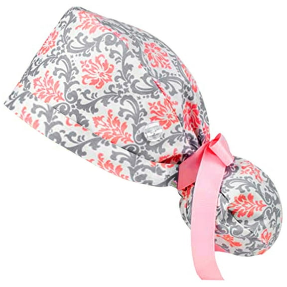 BEFOKA Working Caps,Adjustable Working Hats for Women Men, Scrub Cap Nurse Hats ，Unisex Tie Back Hat，Long Hair ,One Size