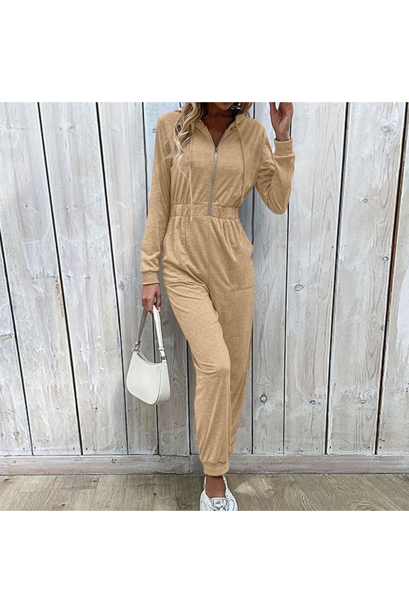 Workout Jumpsuits For Women Casual Jogging Long Long Sleeve Pants One Piece Jumpsuits Baggy Overalls Going Out Beach Summer Rompers S
