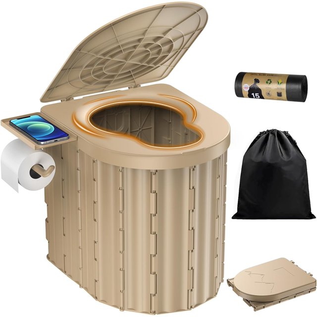 BEFUNZL Portable Toilet for Camping, 15''*12.4''*14.4'' Foldable ...