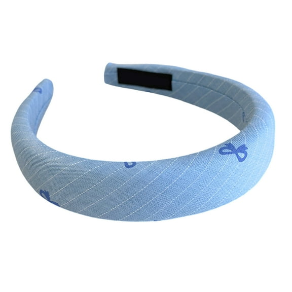BEGHUAS Adjustable Blue Checkered Sponge Hairband With Elegant Bow Comfortable Hair Accessories For Girls Women