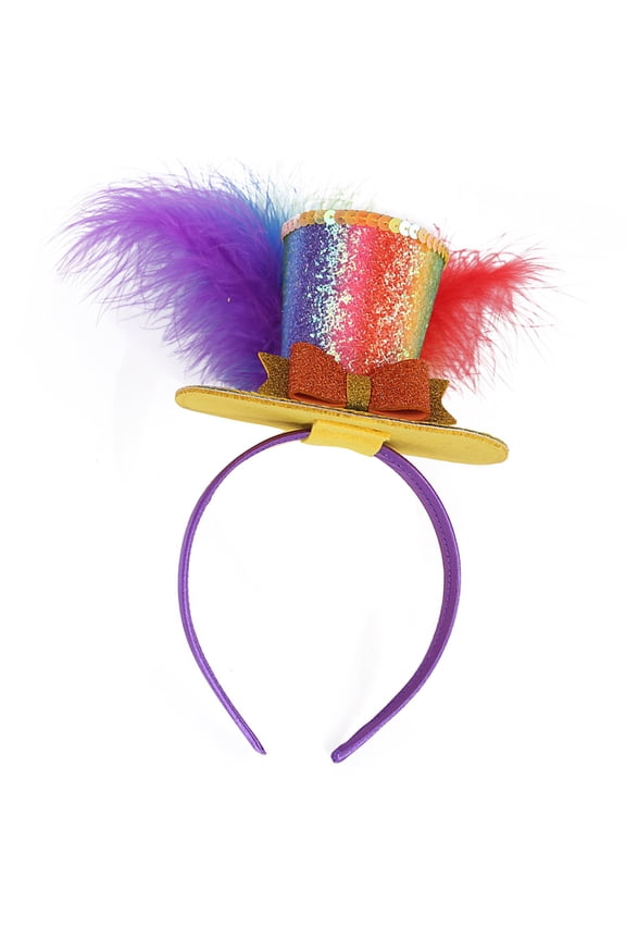 Adjustable Small Top Hat Headbands With Sequins Design For Children Girl Stage Performances Birthday Party Gathering