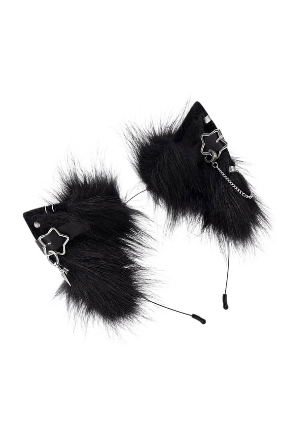 Artificial Cat Ear Hairband Headbands with Earrings Animal Ear Costume for Halloween and Cosplay