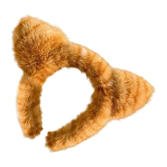 BEGHUAS Soft Plush Cats Ears Headwear Elastic Headpiece Cartoon Pattern Hairband for Photoshoots Or Casual Outings