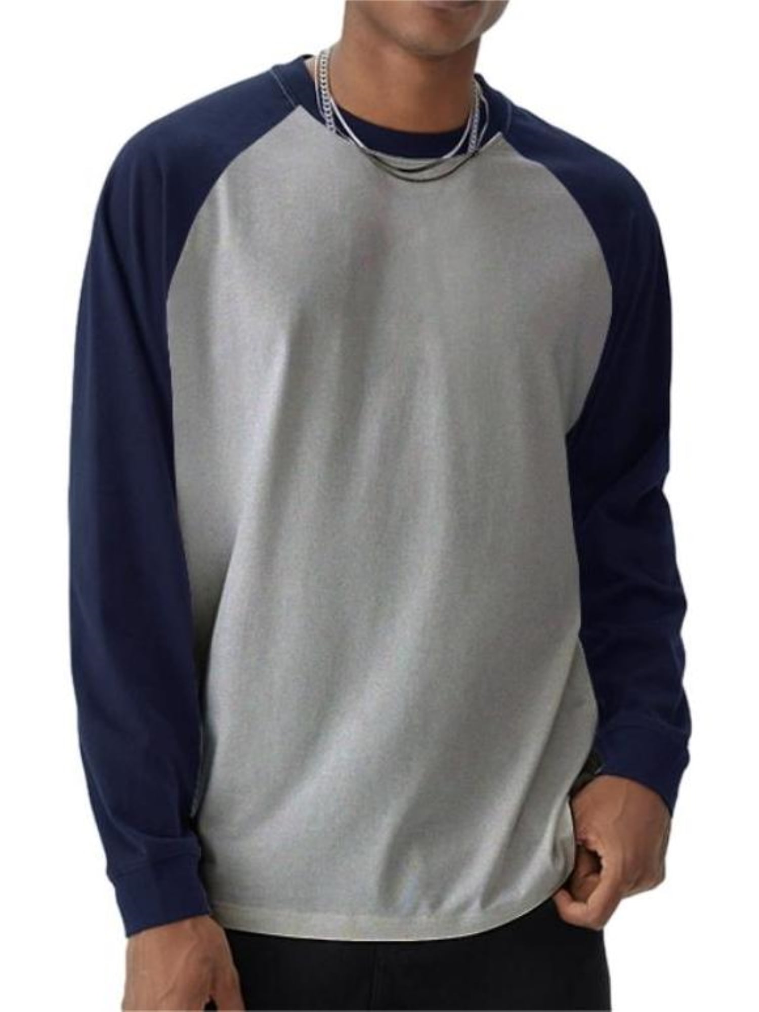 BEGOING Men's Long Sleeve Raglan T-Shirt Casual Jersey Shirts,Oversized ...