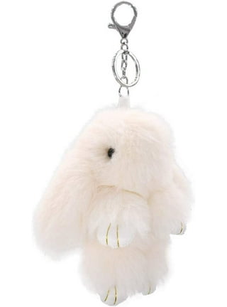Rex Rabbit Fur Puppy Dog Keychain