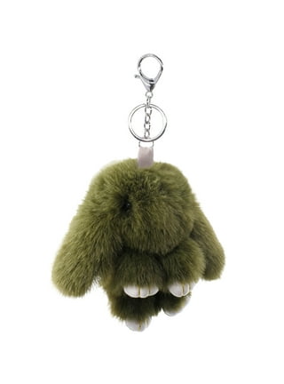 Original New Cute Faux Rabbit Fur Ball, Cherry Keychain Fluffy