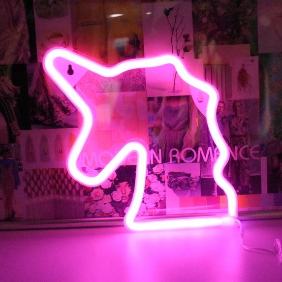 BEGOOD Unicorn LED Neon Sign Party Lights for Bedroom LED Light Powered by Battery or USB