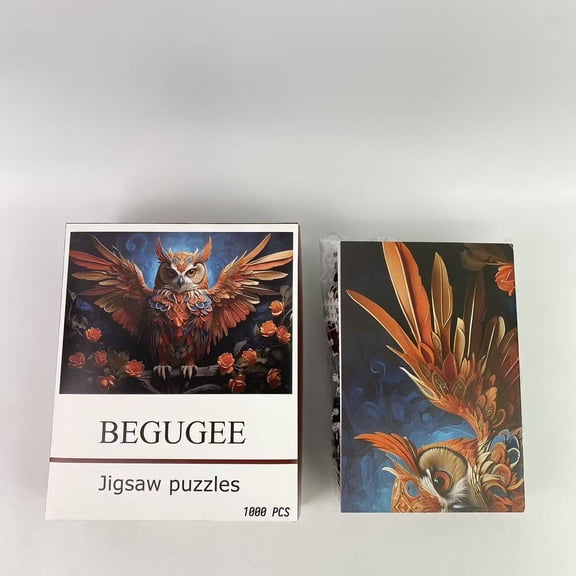 BEGUGEE Jigsaw puzzles,Puzzle-Night Owl-1000 Pieces Owl Puzzle, Colorful Night Owl Jigsaw Puzzle 1000 Pieces, Impossible Hard Challenge Puzzles for Adults