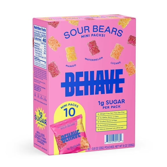 BEHAVE Sour Bears Mini Packs, 10 pk.