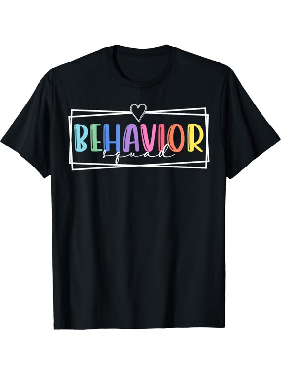 BEHAVIOR SQUAD ABA Therapist RBT Therapy Behaviour Team T-ShirtMen and women, Black T-shirt, size: Extra large