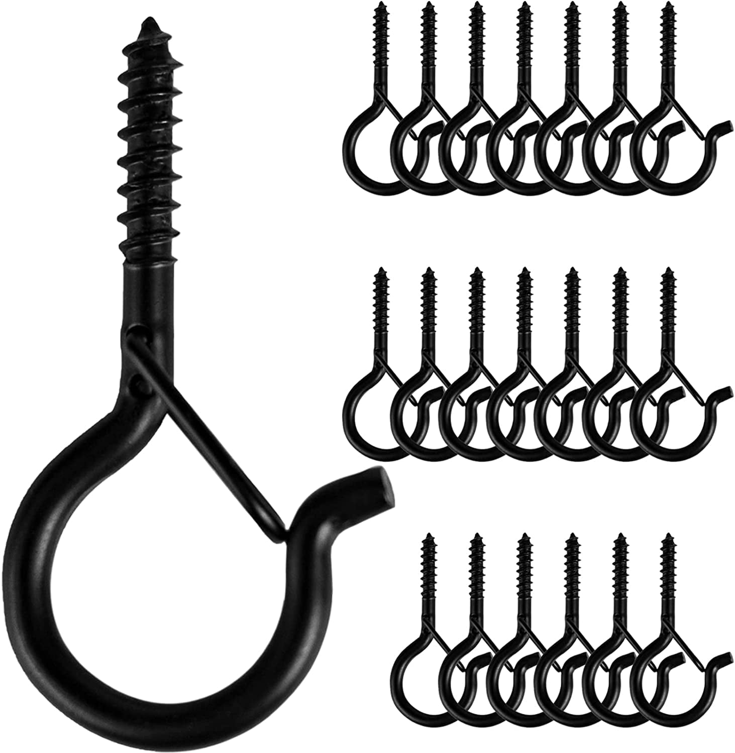30 Pieces Screw Hooks(black), Outdoor Screw Hooks, Ceiling Hooks, Christmas  Lights Hook, For Hangin