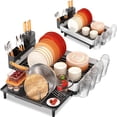 thumbnail image 1 of BEHERZT Expandable Dish Rack, Large Dish Drying Rack for Kitchen Counter, 304 Stainless Steel Foldable Dish Drainer Racks, 1 of 7