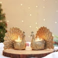 thumbnail image 1 of BEHOMA Aluminium Dancing Peacock Pair Figurine for Good Luck and Love | Candle Holder for Home Dcor Tabletop Living Showpiece for Valentine's Day, Birthday(Scented Glass Votive Candle Included), Gold, 1 of 5
