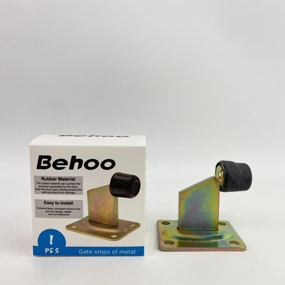 BEHOO Gate stops of metal,Gate End Stop Floor, Sliding Gate Stop with Base, Heavy Duty Gate Stopper Mount for Sliding Driveway Gate, Swing Door, Rolling Gate, 1 Pcs
