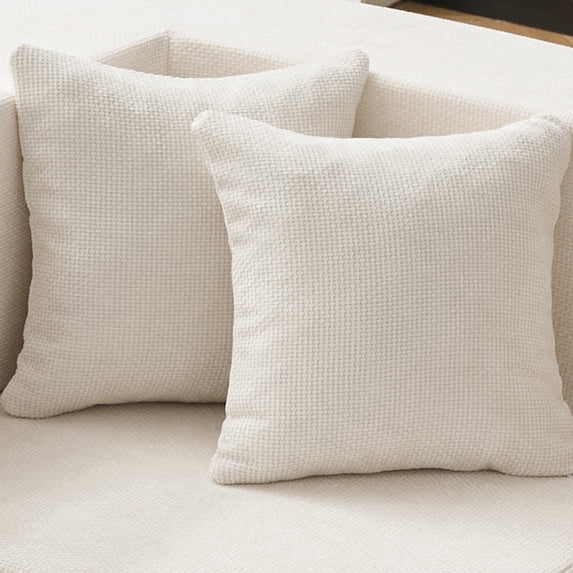 BEHOST 1 Pack Throw Pillows with Insert and Removable Cover, Beige Chenille