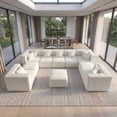 thumbnail image 1 of BEHOST 10-Piece Oversized Modular Sectional Sofa Set, 160" Mega U-Shaped Boneless Cloud Couch with Ottomans, Luxury Chenille Fabric Theater Seating, Extra Deep Seat for Living Room, Beige, 1 of 8