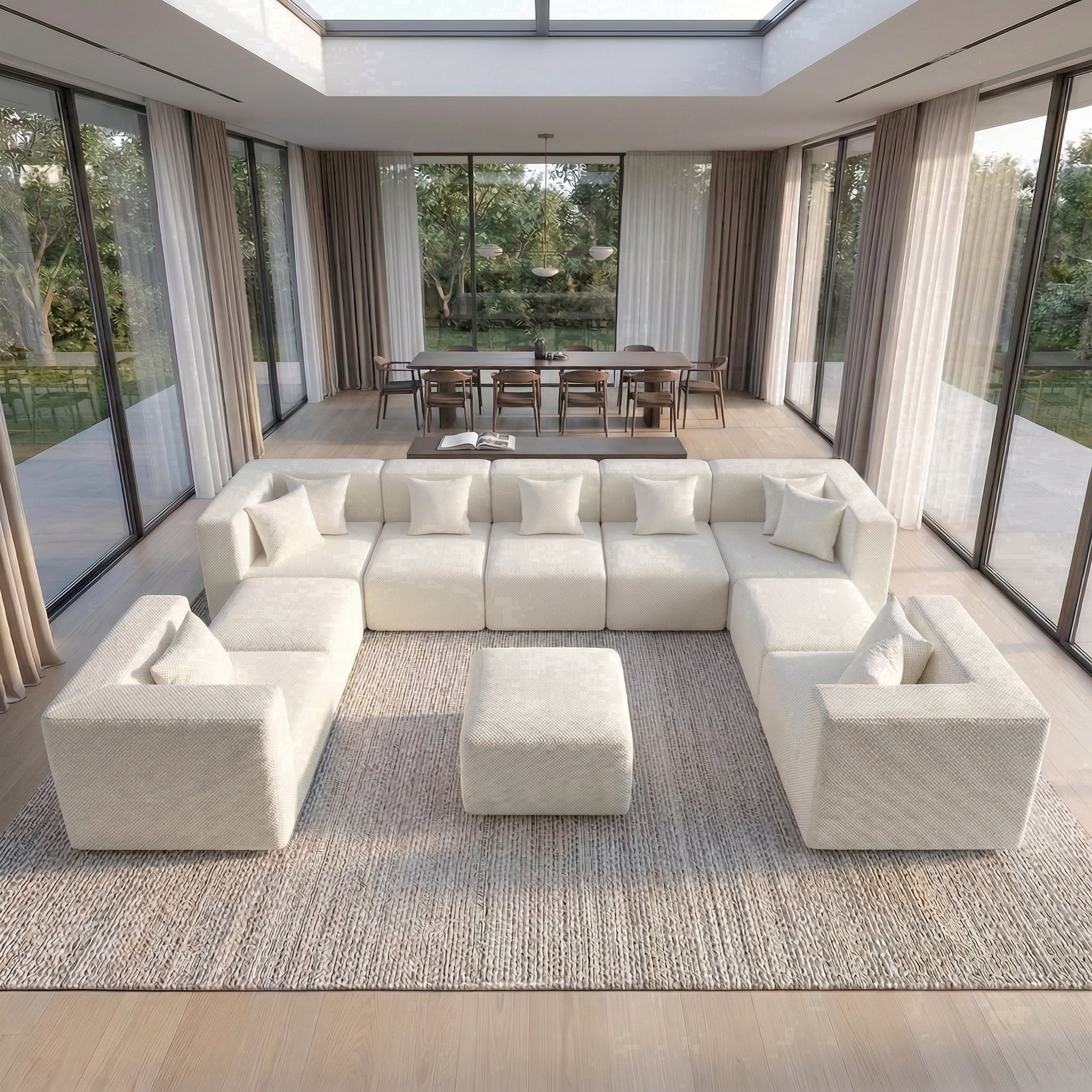 BEHOST 10-Piece Oversized Modular Sectional Sofa Set, 160" Mega U