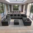 thumbnail image 1 of BEHOST 10-Piece Oversized Modular Sectional Sofa Set, 160" Mega U-Shaped Boneless Cloud Couch with Ottomans, Luxury Chenille Fabric Theater Seating, Extra Deep Seat for Living Room, Dark Gray, 1 of 8