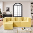thumbnail image 1 of BEHOST 102.5" L Shaped Modular Sectional Sofa with Extra Deep Seats, Cloud Couch for Small Living Room,Teddy Yellow, 1 of 11