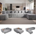 thumbnail image 1 of BEHOST 130" 6-Piece Modular Sectional Sofa with 2 Movable Ottomans, U-Shaped Cloud Couch for Living Room, Modern Chenille Deep Seat Sofa Set, Flexible Oversized Sleeper Couches, Light Gray, 1 of 11