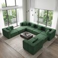 thumbnail image 1 of BEHOST 202.5" Oversized Boneless Couch, 27.5" Deep Seat Modular Sectional Sofas for Living Room, Teddy Green, 1 of 6