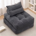 thumbnail image 1 of BEHOST 86" Large Folding Sofa Bed for Adults, 3-in-1 Convertible Sleeper Chair Couch with Pillow, Portable Mattress Futon with Back Support, Dark Gray, 1 of 10