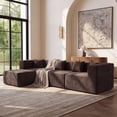 thumbnail image 1 of BEHOST 102.5" L Shaped Modular Sectional Sofa with Extra Deep Seats, Cloud Couch for Small Living Room,Teddy Brown, 1 of 10