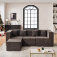 thumbnail image 1 of BEHOST 102.5" L Shaped Modular Sectional Sofa with Extra Deep Seats, Cloud Couch for Small Living Room,Teddy Brown, 1 of 11