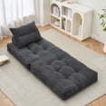 thumbnail image 1 of BEHOST Oversized Adult Convertible Sofa Bed with High-Density Memory Foam, 86" x 27.5", Dark Gray Teddy Fabric, 1 of 8