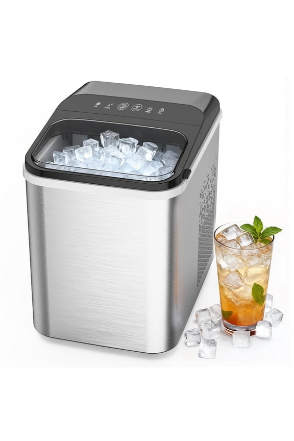Nugget Ice Maker Countertop, Portable Ice Machine with Crushed Ice, 34lbs/Day, Self-Cleaning, Sonic Ice Makers with Chewable Pellet Ice for Home, Kitchen, Camping, RV, Office