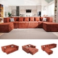 thumbnail image 1 of BEHOST 130" 6-Piece Modular Sectional Sofa with 2 Movable Ottomans, U-Shaped Cloud Couch for Living Room, Modern Chenille Deep Seat Sofa Set, Flexible Oversized Sleeper Couches, Rust Red, 1 of 11