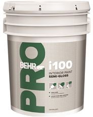 BEHR PRO I100 SEMI-GLOSS INTERIOR PAINT, WHITE, 5 GALLON