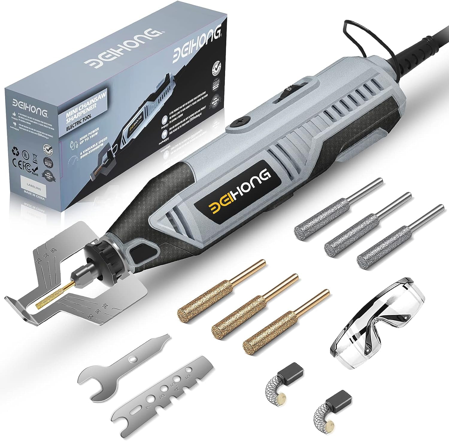 BEI & HONG 180W Electric Chainsaw Sharpener Kit with 6 Speeds Setting