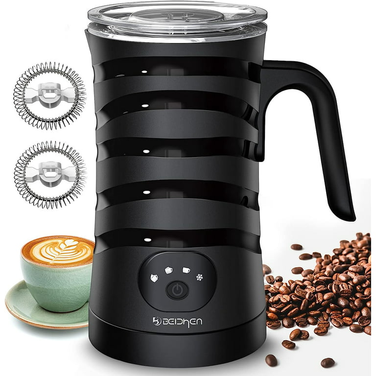 BEICHEN Milk Frother 4-in-1 Milk Steamer, Automatic Hot and Cold Foam  Stainless Steel Maker Milk Coffee Foamer with 2 Whisks for Latte  Cappuccinos, Macchiato, Hot Chocolate Milk 