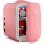 BEICHEN Mini Fridge [Upgrade], Small Fridge Rapid Cooling 4 Liter/6 Cans Skincare Fridge, Cooler and Warmer Refrigerators for Bedroom, Cosmetics, Office and Car (Pink)