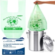 BEIDOU-PAC 1.6 Gallon Compostable Trash Bags with Handle, 125 Count Small Compost Bags for Countertop Bin