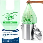 BEIDOU-PAC 1.6 Gallon Compostable Trash Bags with Handle, 125 Count Small Compost Bags for Countertop Bin