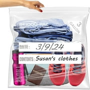 BEIDOU-PAC 3 Gallon Large Plastic Bags with Zipper Top, | 100 Count | 2 Mil | 16" x 18" | Heavy-Duty Reusable Clear Freezer Storage Bags