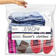 BEIDOU-PAC 3 Gallon Large Plastic Bags with Zipper Top, | 50 Count | 2 Mil | 16" x 18" | Heavy-Duty Reusable Clear Freezer Storage Bags
